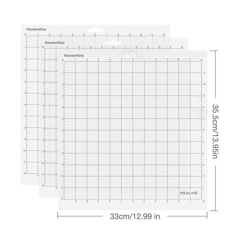 REALIKE 12x12 Cutting Mat Compatible with Cricut Maker 3/Maker 4/Maker/Explore 3/4/Air 2/Air/One(Standardgrip 3 Mats), Gridded Adhesive Non-Slip Cut Mat Replacement Accessories Set for Craft Vinyl - Image 2